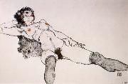 Egon Schiele Recumbent Female Nude with Legs Apart France oil painting artist
